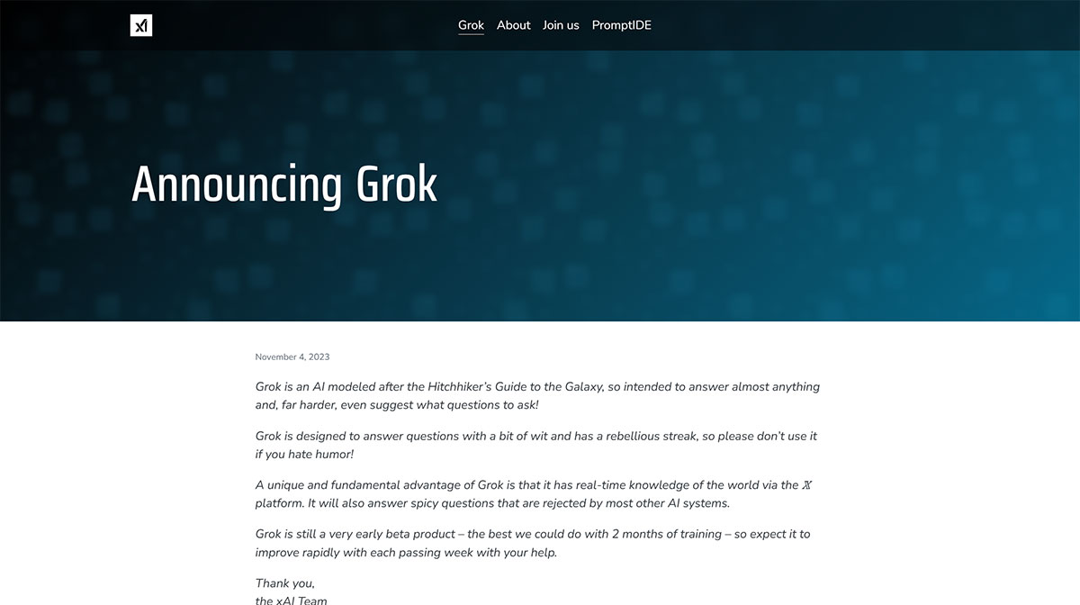 GrOK AI,马斯克打造,xAI大语言模型