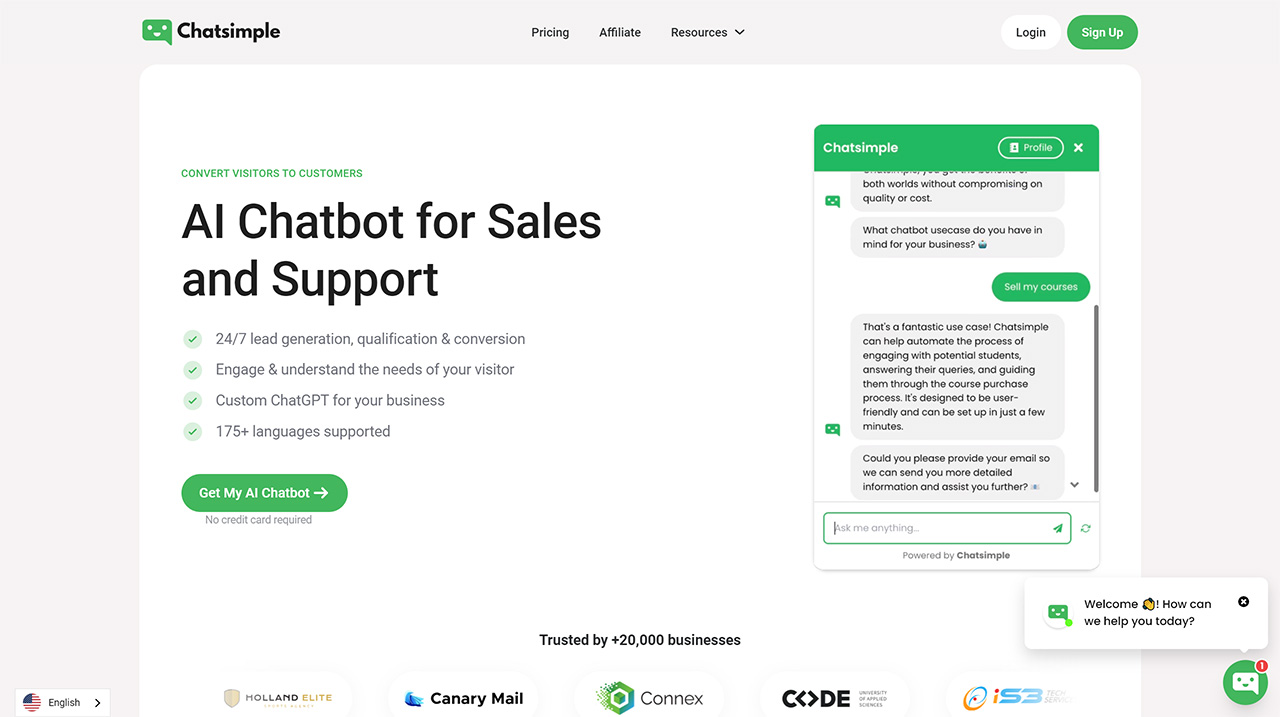 Chatsimple Ai：根据业务数据训练AI聊天机器人