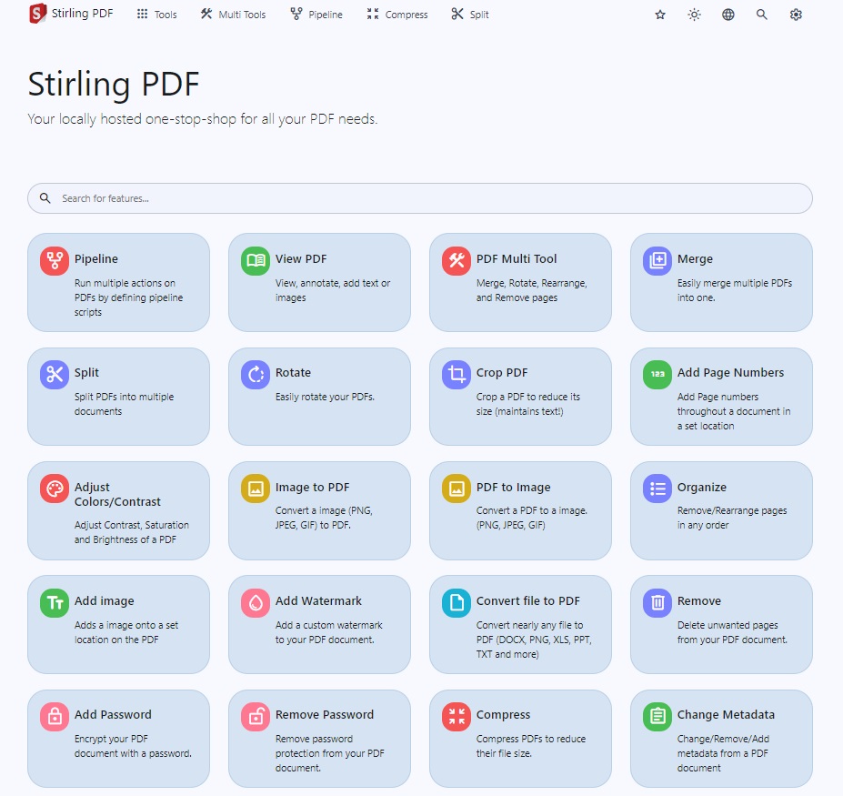 Stirling-PDF：强大的开源PDF操作工具